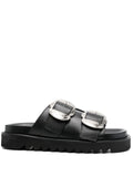Buckle-Detail Slip-On Sandals