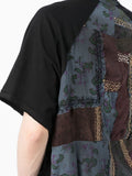 Patchwork Curved-Hem T-Shirt