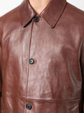 Button-Up Leather Shirt Jacket