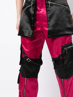 Multiple Zip-Pockets Cropped Trousers