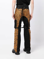 Cheetah-Print Strap Detail Trousers