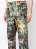 Graphic-Print Velvet Trousers