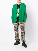 Graphic-Print Velvet Trousers