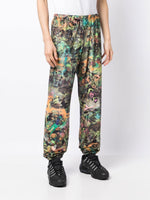 Graphic-Print Velvet Trousers