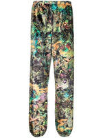 Graphic-Print Velvet Trousers