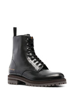 Side Logo-Print Lace-Up Boots