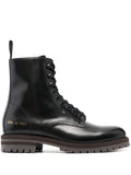 Side Logo-Print Lace-Up Boots