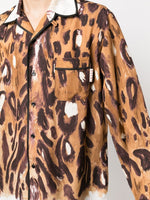 Leopard-Print Button-Up Shirt