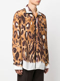 Leopard-Print Button-Up Shirt