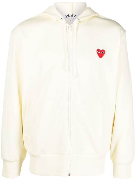 Heart-Patch Zip-Up Hoodie