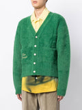 Logo-Embroidered Fuzzy Cardigan