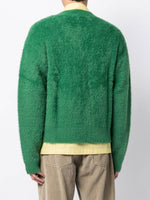 Logo-Embroidered Fuzzy Cardigan