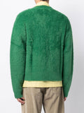Logo-Embroidered Fuzzy Cardigan