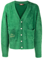 Logo-Embroidered Fuzzy Cardigan