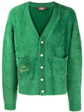 Logo-Embroidered Fuzzy Cardigan