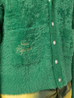 Logo-Embroidered Fuzzy Cardigan