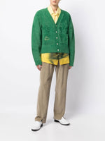 Logo-Embroidered Fuzzy Cardigan