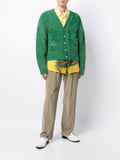 Logo-Embroidered Fuzzy Cardigan