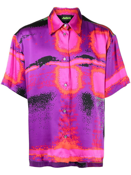 Kaleidoscopic Print Silk Shirt