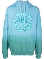 Embossed-Logo Ombré Cotton Hoodie