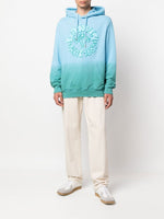 Embossed-Logo Ombré Cotton Hoodie