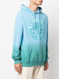Embossed-Logo Ombré Cotton Hoodie