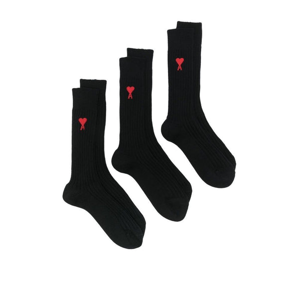 Logo-Print Ribbed Three-Pack Socks