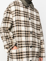 Check-Pattern Single-Breasted Coat