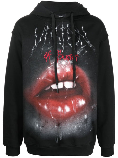 Graphic-Print Drawstring Hoodie