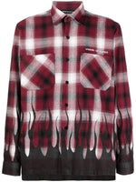 Flame-Print Checked Shirt