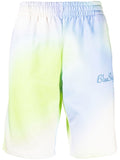 Embroidered-Logo Tie-Dye Shorts