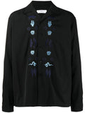 Floral-Embroidered Long-Sleeved Shirt