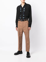 Floral-Embroidered Long-Sleeved Shirt