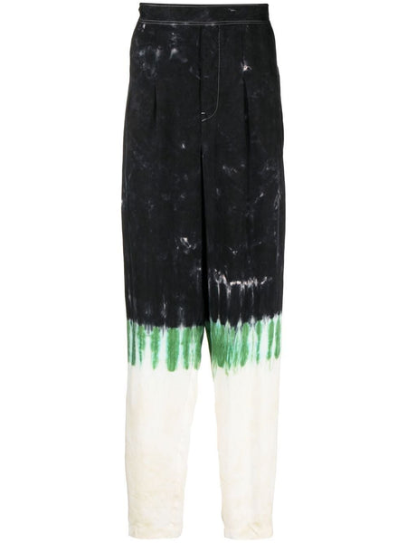 Tie-Dye Print Straight-Leg Trousers