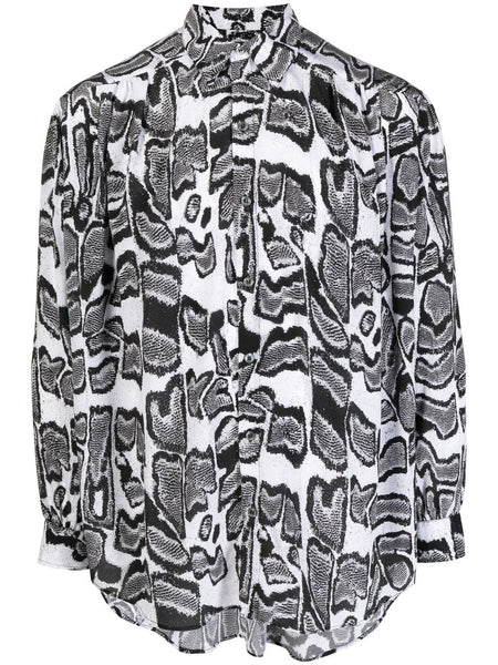 Abstract-Pattern Long-Sleeve Shirt