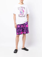 Abstract-Pattern Silk Shorts