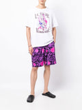 Abstract-Pattern Silk Shorts