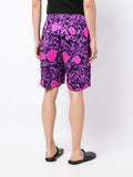 Abstract-Pattern Silk Shorts