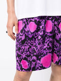 Abstract-Pattern Silk Shorts