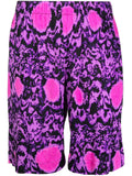 Abstract-Pattern Silk Shorts