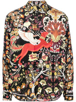 Mythological Animal-Print Silk Shirt