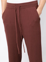 Ribbed Straight-Leg Trousers