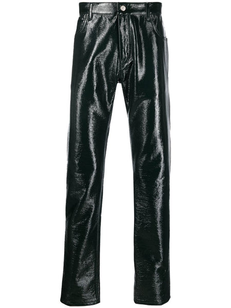Vinyl Straight-Leg Trousers