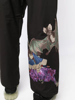 Graphic-Print Straight-Leg Trousers