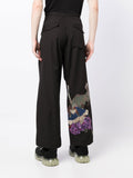 Graphic-Print Straight-Leg Trousers