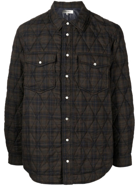 Check-Print Two-Pocket Shirt Jacket