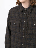 Check-Print Two-Pocket Shirt Jacket