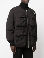 Logo-Patch Zip-Up Padded Coat