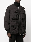 Logo-Patch Zip-Up Padded Coat