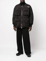 Logo-Patch Zip-Up Padded Coat